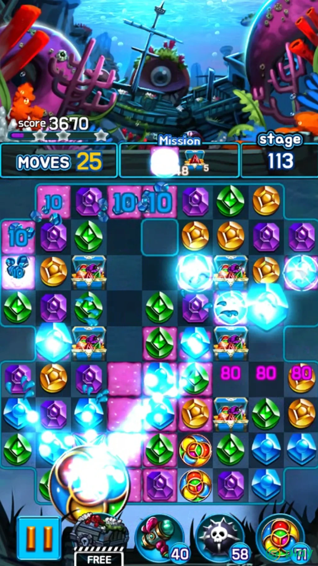 Jewel Kraken: Match3 puzzle — скриншот 6