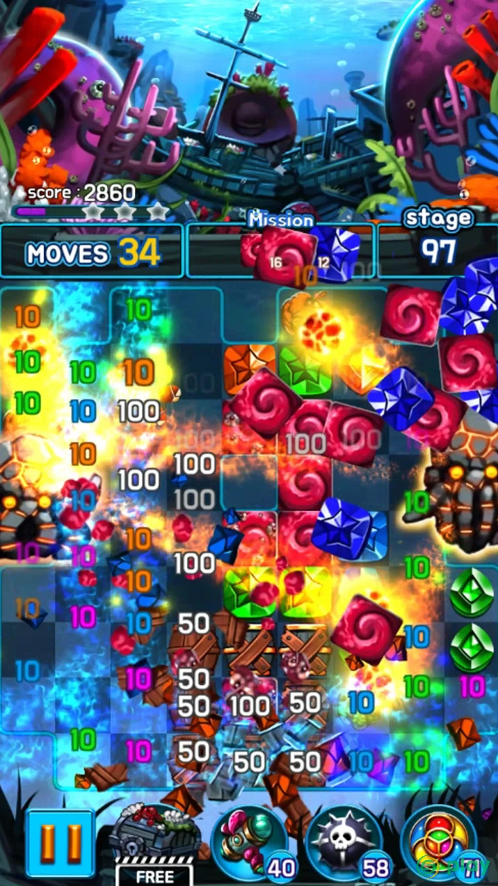 Jewel Kraken: Match3 puzzle — скриншот 7