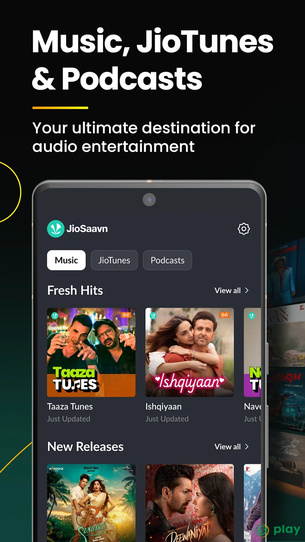 JioSaavn Music & Radio – JioTunes, Podcasts, Songs — скриншот 1