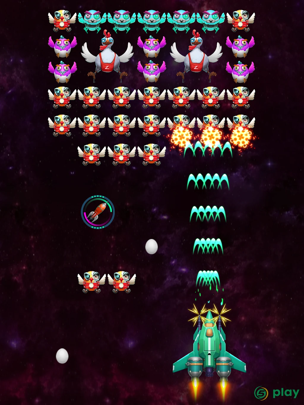 Galaxy Attack: Robot Transform Chicken Shooter — скриншот 10