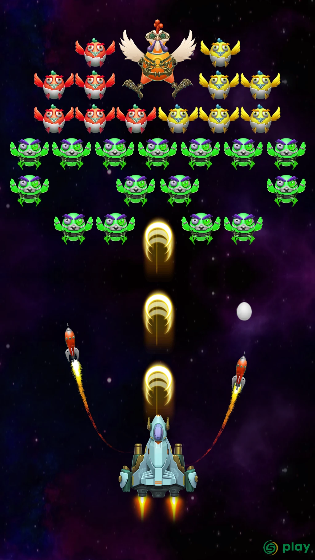 Galaxy Attack: Robot Transform Chicken Shooter — скриншот 4