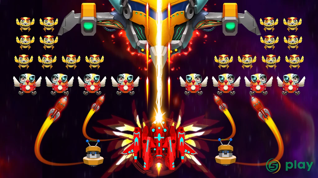 Galaxy Attack: Robot Transform Chicken Shooter — скриншот 8