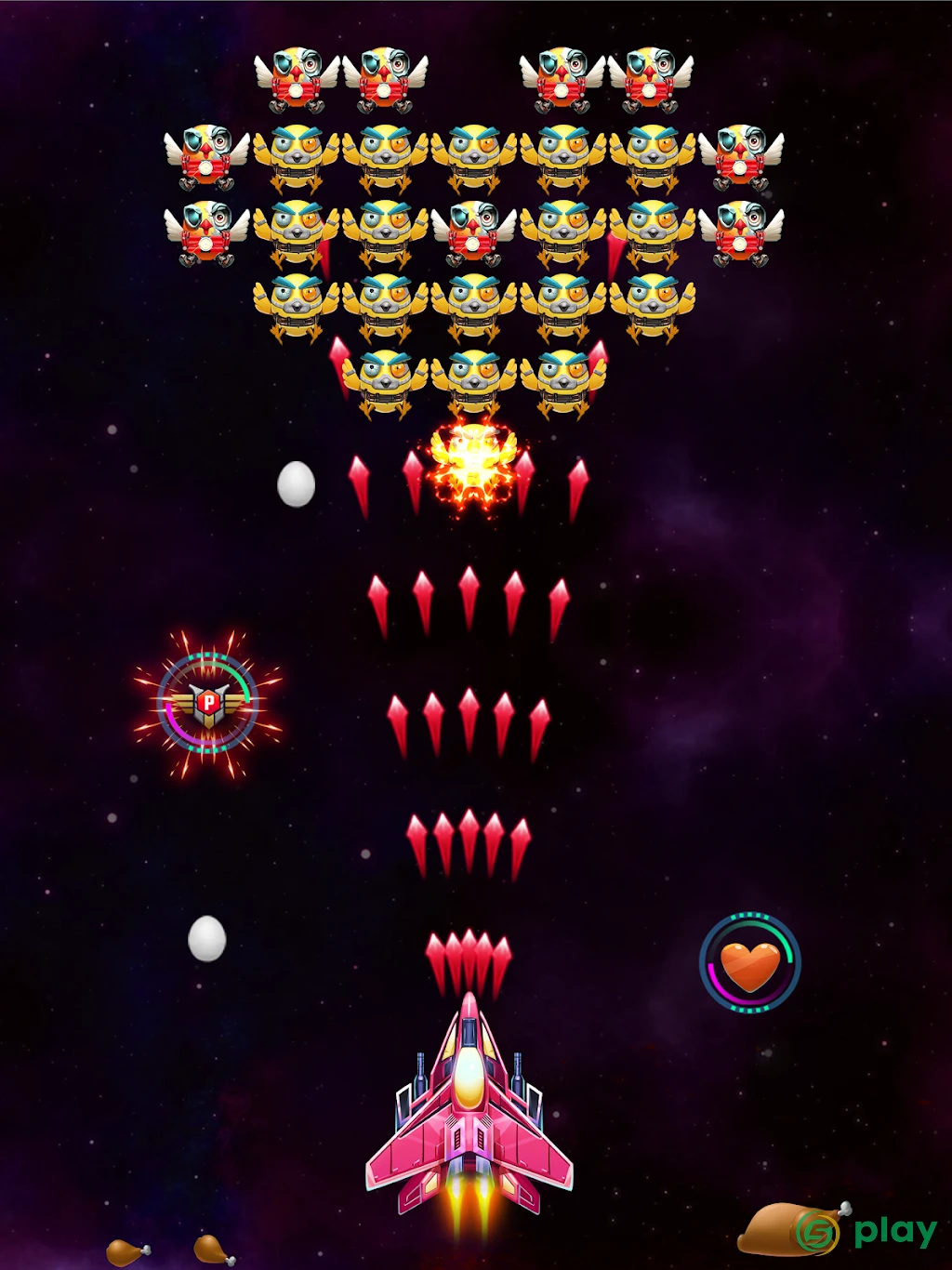 Galaxy Attack: Robot Transform Chicken Shooter — скриншот 9
