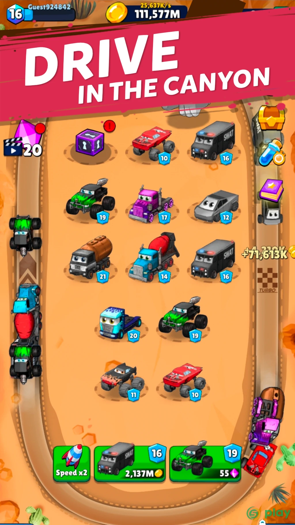 Merge Truck: Monster Truck Evolution Merger game — скриншот 3