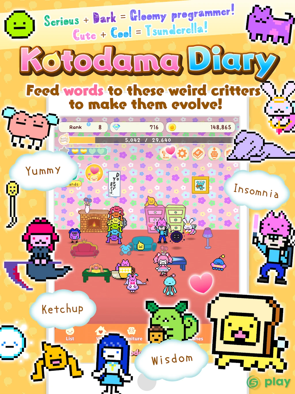 Kotodama Diary: weird words for comical creatures — скриншот 8