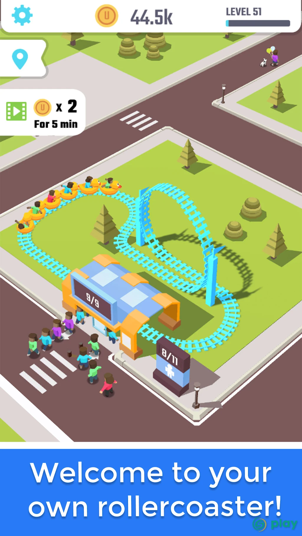 Idle Roller Coaster — скриншот 1
