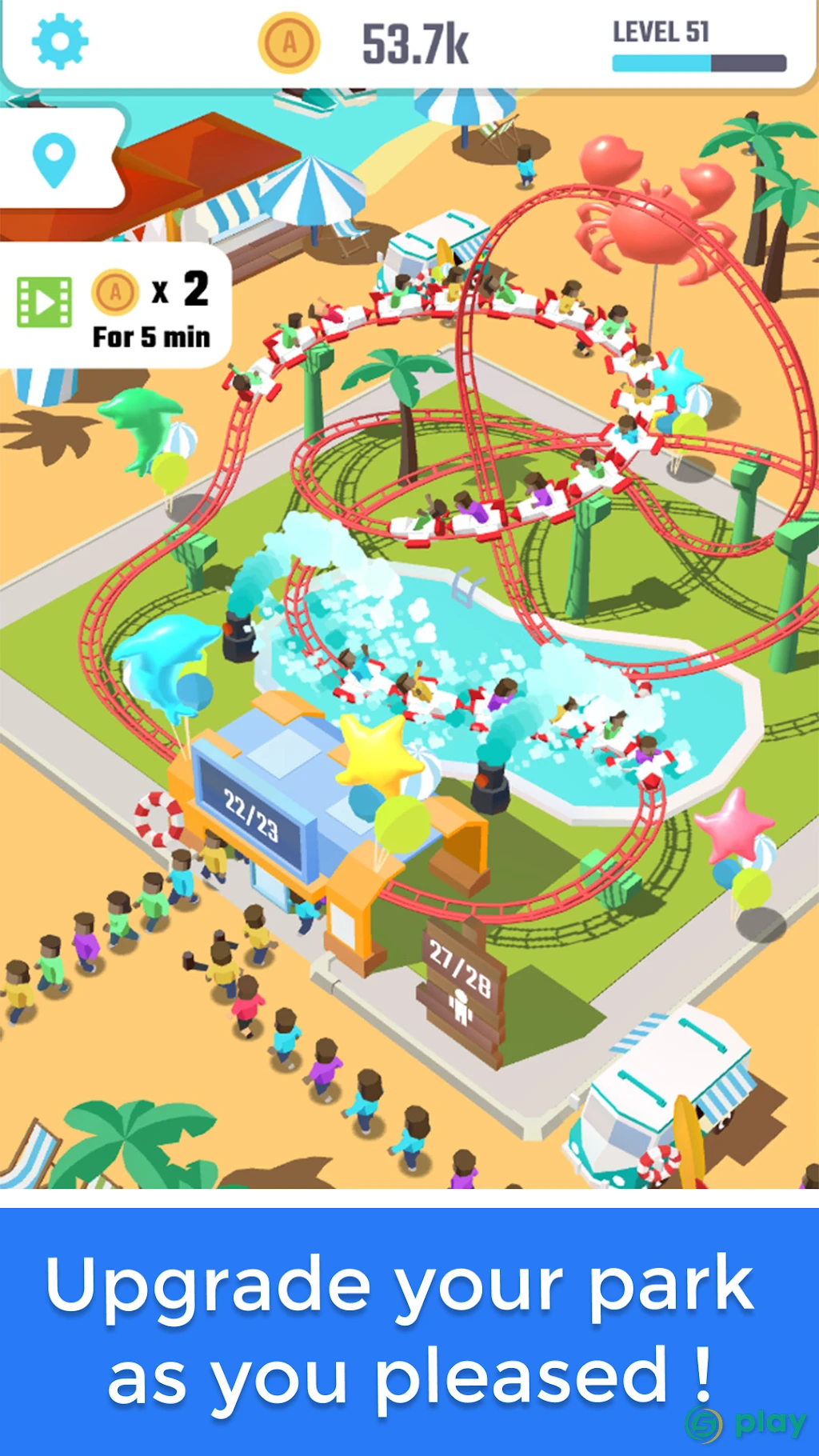 Idle Roller Coaster — скриншот 2