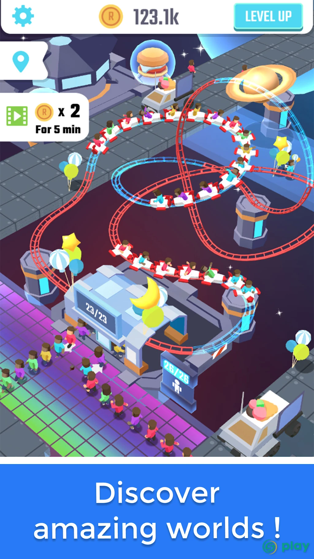 Idle Roller Coaster — скриншот 3