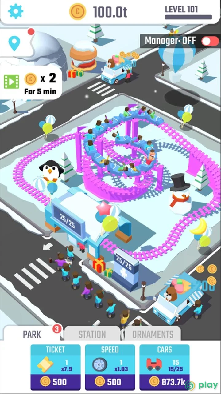 Idle Roller Coaster — скриншот 5